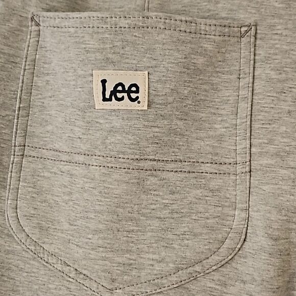 Lee Women Regular Fit High Rise Straight Crop Knit Pants Heather Gray Stretch 14 - Picture 8 of 12